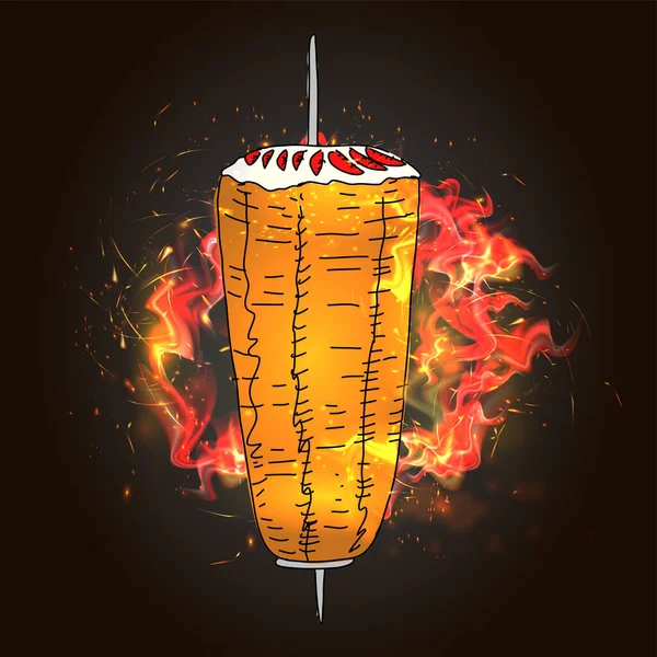 Shawarma Logo Voor Restaurants Markten — Stockvector