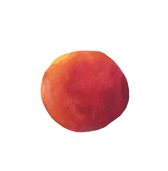 Akvarel Oranžová Broskev Šťavnaté Ovoce Bílém Izolovaném Pozadí Složení Pro — Stock fotografie