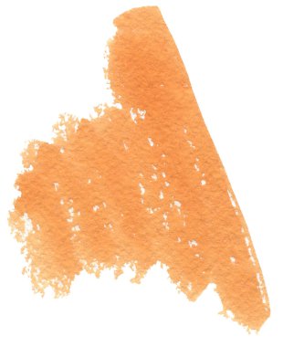 Beyaz izole arkaplanda suluboya şekli. Dokulu turuncu boya lekesi. El çizimi dokusunu boya. Sosyal medya, kopyalama alanı, metin, ambalaj, kart, baskı, reklam için tasarım.