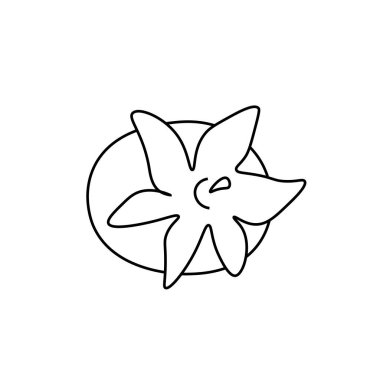 Karalama tarzında vektör hurması. Asya yemeklerinin siyah çizgisi çizilmiş. Meyvelerin bir örneği. Sosyal medya, menüler, ambalaj, kartlar, baskılar, reklamlar için tasarım.