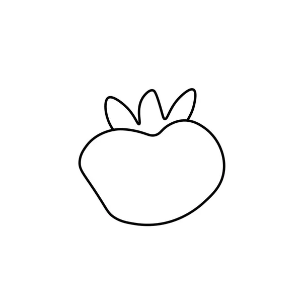 Persimmon Vecteur Dans Style Doodle Nourriture Asiatique Ligne Noire Dessin — Image vectorielle