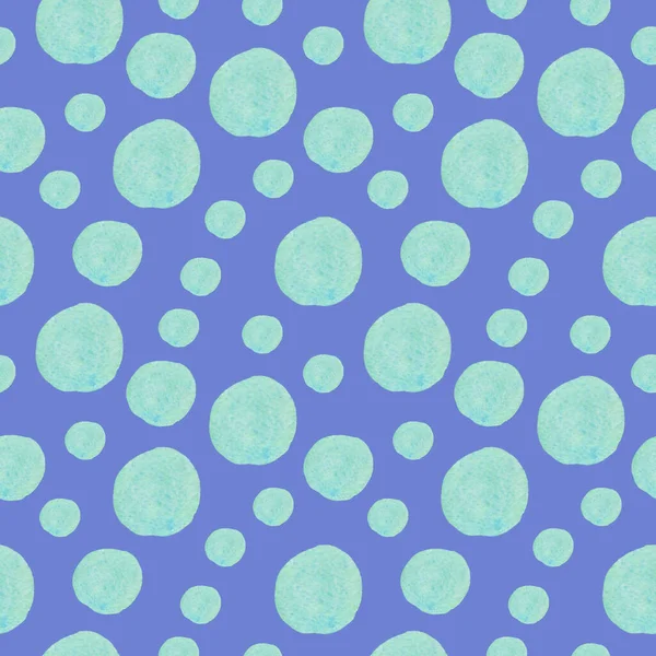 Aquarell Nahtloses Muster Mit Abstrakten Formen Auf Blauem Isoliertem Hintergrund — Stockfoto