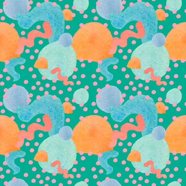 무늬와 추상적 고립된 배경에 Space Pink Orange Turquoise Print Hand — 스톡 사진