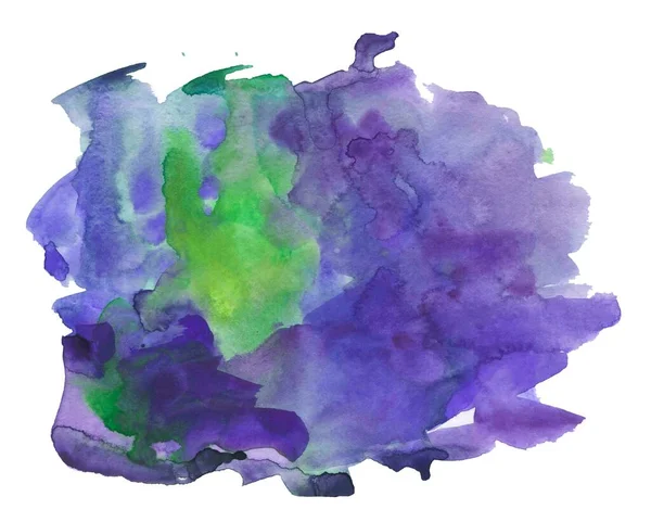 Барвисті Акварельні Плями Зеленими Темно Фіолетовими Плямами Абстрактна Текстура Фарби — стокове фото