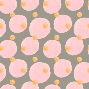 Suluboya desenli, soyut renkte ve soyut şekilli. Beyaz gri arka planda lekeli ve lekeli bebek baskısı. Karışık medya sanatı. Kumaş, ambalaj kağıdı ve tekstil tasarımları.