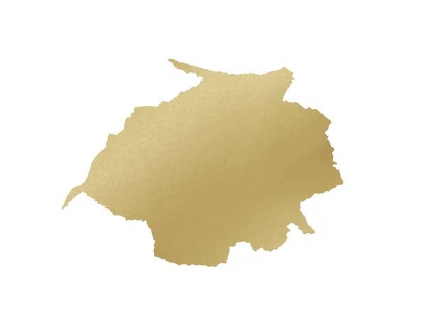Soyut Altın Desenli Bir Leke Beyaz Izole Bir Arkaplana Çizilmiş — Stok fotoğraf