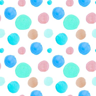 Abstract modern watercolor seamless patters baby shapes on white background.Bright minimalist prints in polka dots,blotches,rainbows.Designs for wrapping paper,packaging,social media,textiles,fabric.