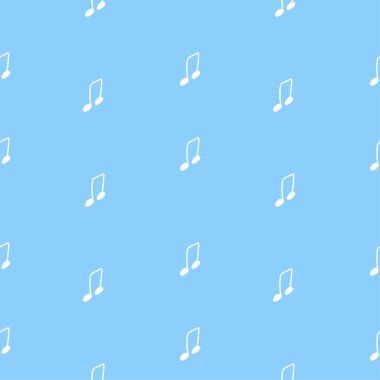 Christmas vector seamless pattern with notes white line.Holiday print on blue background in doodle hand drawn style.Design for wrapping paper,textiles, packaging, social media, web.