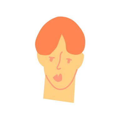 LGBTQ Asya yarış el çizimi temsilcisi sakallı bir adamın portresi. Düz çizim tarzındaki insanların basit avatarı. Sosyal ağlar, web, ambalaj, posterler, kartpostallar, çıkartmalar için tasarım..