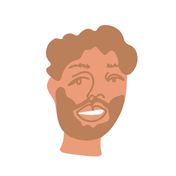 Portrait Homme Avec Une Barbe Représentant Dessin Main Race Lgbt — Image vectorielle