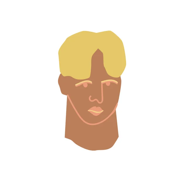 Portrait Homme Avec Une Barbe Représentant Dessin Main Lgbtq Race — Image vectorielle