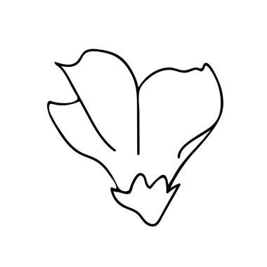 Beyaz arkaplanda siyah çizgili bir Vektör Botanik İllüstrasyon Nastyumu. Çiçek, Yaz el çizimi karalama tarzı resimler. Paketler, sosyal medya, web, kartlar, davetiyeler, davetiyeler için tasarımlar..