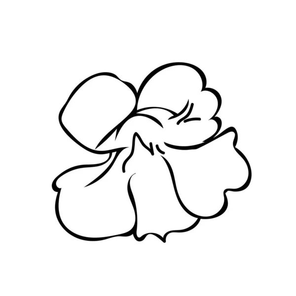 One Vector Botanical Illustration Nasturtium Black Line White Background Floral — Stock Vector