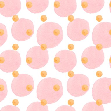 Beyaz izole edilmiş arkaplanda 60 'ların tarzında kusursuz suluboya deseni. Parlak renkli abstrakt, Vintage, Hip, Polka Dot el çizimleri tekstil, ambalaj kağıdı, kumaş, ambalaj kağıdı, yapıştırma kağıdı, albüm kağıdı.