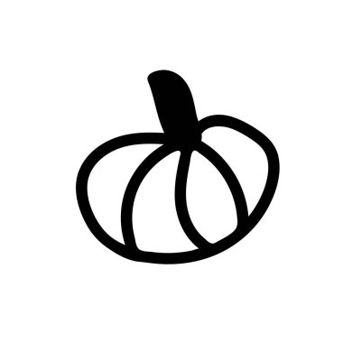 Cadılar Bayramı için beyaz arkaplan karalama tarzında siyah çizgili vektör balkabağı. Tatil, korku, tüm azizler için günlük çizimler. Davetiyeler, sosyal medya, posterler, ambalajlar..