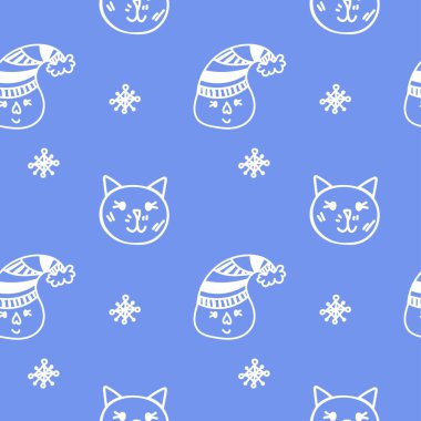 Kozmik Iric arka plan karalama tarzında beyaz çizgili vektör noel deseni. Tatil, kış baskısı el çizimi. Kağıt, kumaş, defter, tekstil, ambalaj, duvar kağıdı,