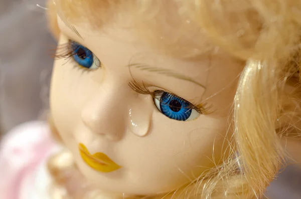 人形の顔のクローズ アップ。子供のおもちゃの人形. — ストック写真