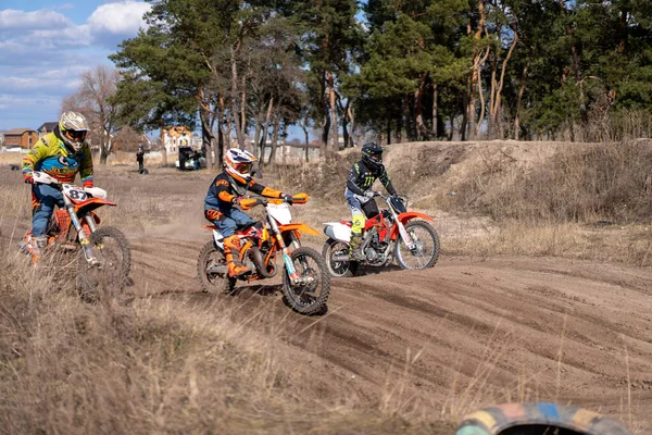 Χάρκοβο Ουκρανία Μάρτιος 2021 Moto Cross Training Enduro Bike Ride — Φωτογραφία Αρχείου