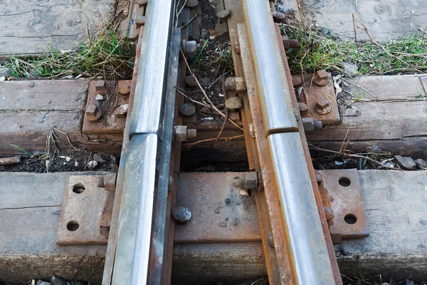 Close up of a Railroad Track Junction — Stock Photo, Image