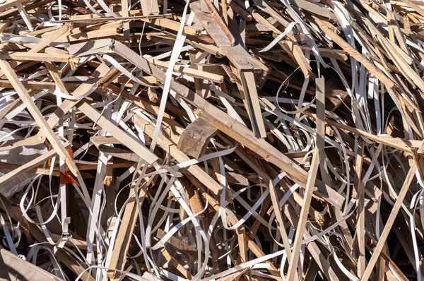 Pila Basura Palos Madera Rotos Cartón — Foto de Stock