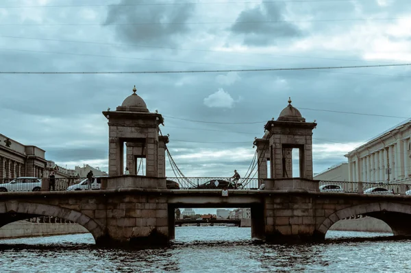 San Pietroburgo Russia Settembre 2020 Ponte Lomonosov Sul Fiume Fontanka — Foto Stock