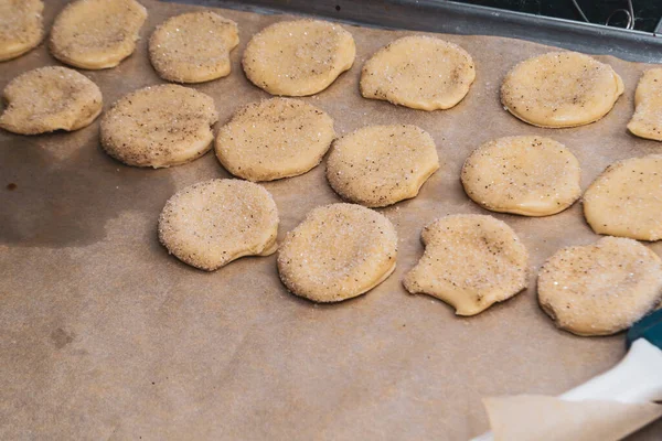 烤纸上自制的饼干 — 图库照片