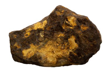 Büyük demir göktaşı beyaz zemin üzerinde izole edilmiş.