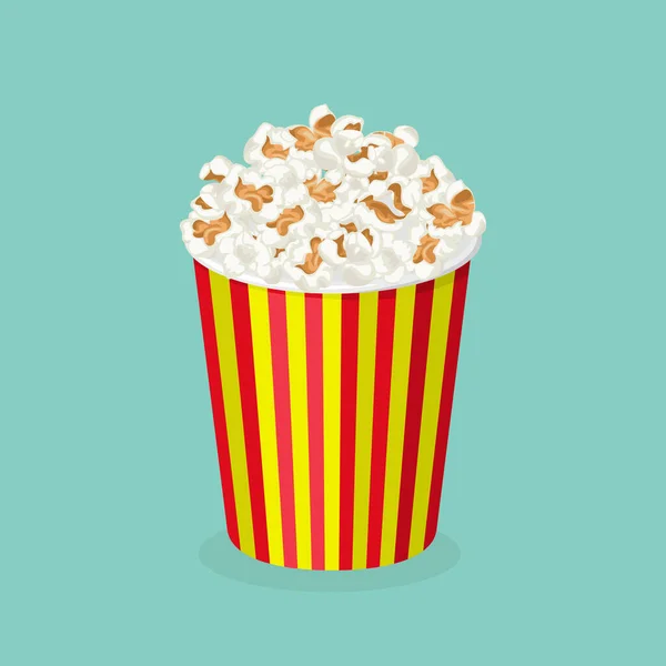 Papiremballage Rød Hvid Strimmel Med Popcorn – Stock-vektor
