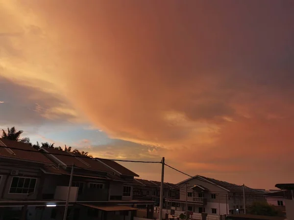 Golden Hour Scene Rooftop — Stock Photo, Image