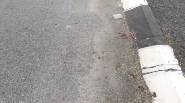 Asfalt caddedeki ileri hareket hareketinin görüntüleri.