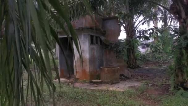 Footage Scene Abandoned Concrete Portion Rural Outdoor Bathroom — Stock Video