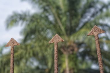 Kahverengi eski paslı kapının manzarası ve menteşeli..