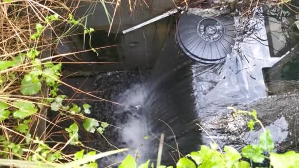 Ruisseau Eau Courante Canal Pour Système Drainage — Video