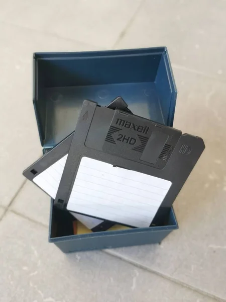 Perak Malaysia November 2020 Veraltete Unbrauchbare Schwarze Maxwell Diskette Arbeitszimmer — Stockfoto