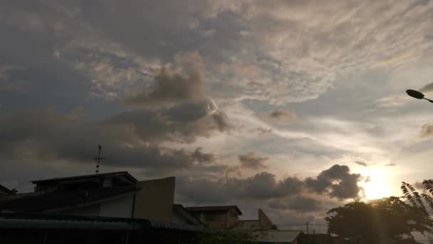 Escena Del Oscuro Sombrío Cielo Nocturno — Vídeos de Stock