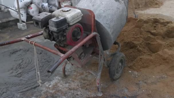 Perak Malasia Enero 2021 Escena Máquina Mezcladora Concreto Cemento Girando — Vídeo de stock