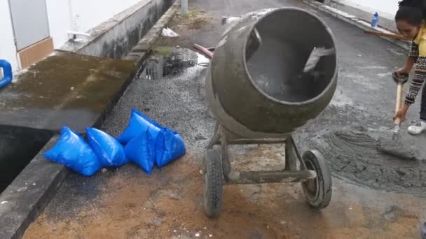 Perak Maleisië Januari 2021 Scène Van Cement Beton Mixer Machine — Stockvideo