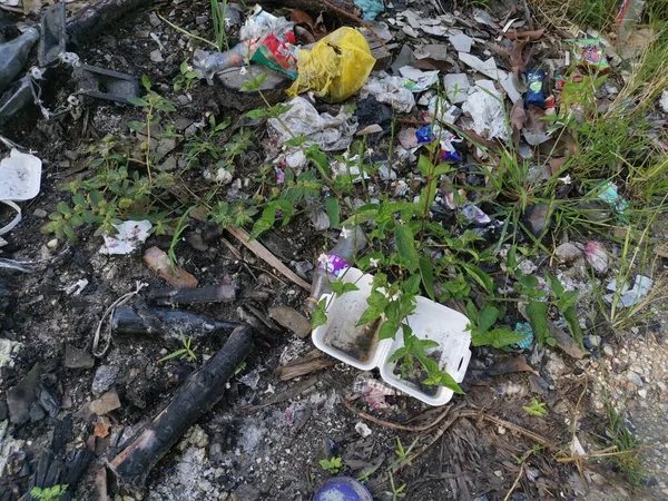 Perak Malaysia February 2021 Environmental Pollution Irresponsible People Throw Assortment — Stock Photo, Image