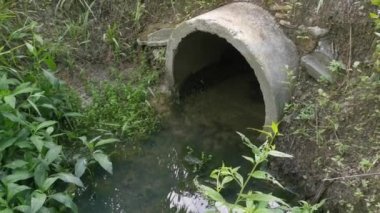 beton silindirik kanal drenajı aşırı büyüyen bitki ve otun yanında durgun kalır..