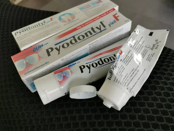 Perak Malesia Febbraio 2021 Pyodontyl Dentifricio Medicato Affidabile Gengive Sensibili — Foto Stock