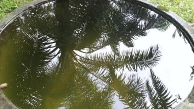 Beton kuyu yüzeyinde yansıtıcı sahne