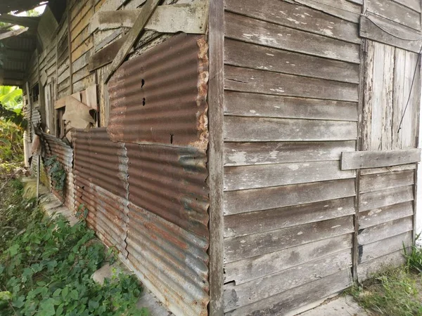 Scene Exterior Old Wood Building Wall Texture Fixtures — Stock fotografie