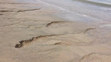 beach erosion due to sea water flowing