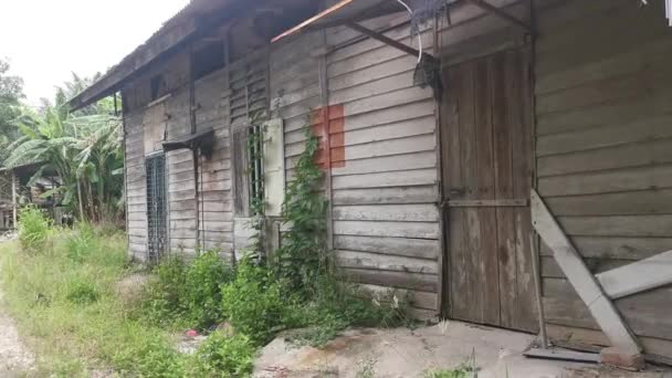 Exterior Vacío Viejo Edificio Madera Textura Pared Accesorio — Vídeo de stock