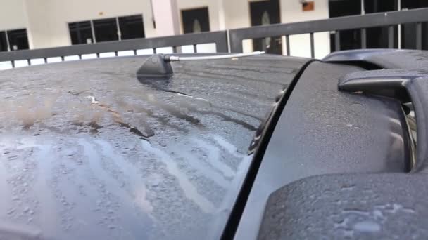 Ранковий Туман Зовнішній Поверхні Автомобіля — стокове відео