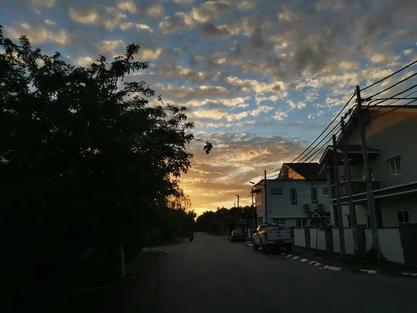 Hermoso Amanecer Alrededor Típica Calle Asiática — Foto de Stock