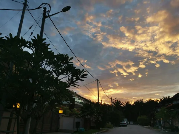 Beautiful Sunrise Typical Asian Street — Stock Photo, Image