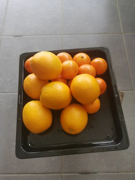 Muchos Naranja Común Mandarina Exhibición — Foto de Stock