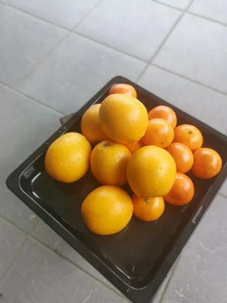 Muchos Naranja Común Mandarina Exhibición — Foto de Stock