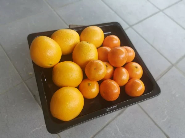 Muchos Naranja Común Mandarina Exhibición — Foto de Stock